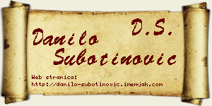Danilo Subotinović vizit kartica